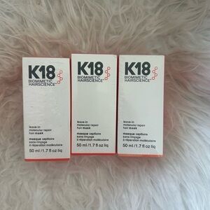 K18 Biomimetic Hairscience Leave-In Hair Mask - White and Red